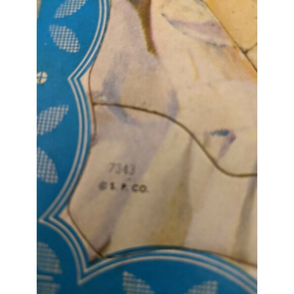 Vintage Jigsaw Puzzle Tray 11 1/2"x10" Girl Puppies S.P. Co 7343 - Picture 8 of 9